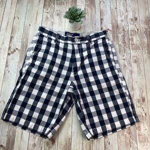 MEN'S American Eagle black WHITE Plaid  CASUAL SPRING SUMMER Shorts, size 28